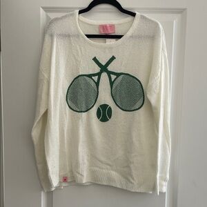 Simply Southern Cream Sweater with Tennis Design